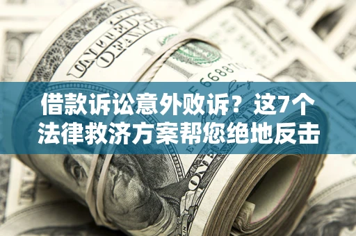 武汉借款诉讼意外败诉？这7个法律救济方案帮您绝地反击！